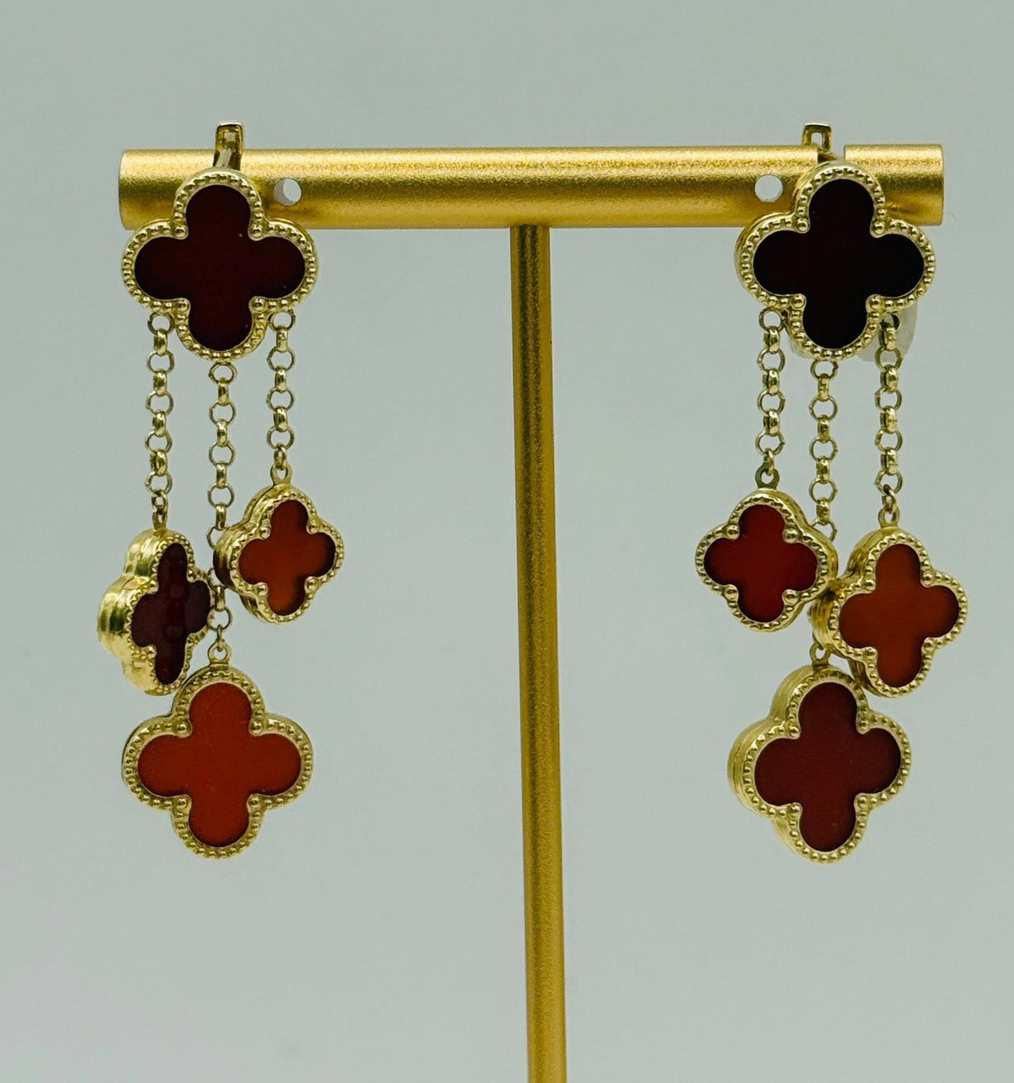 Magic Alhambra Four Motifs Carnelian Earrings