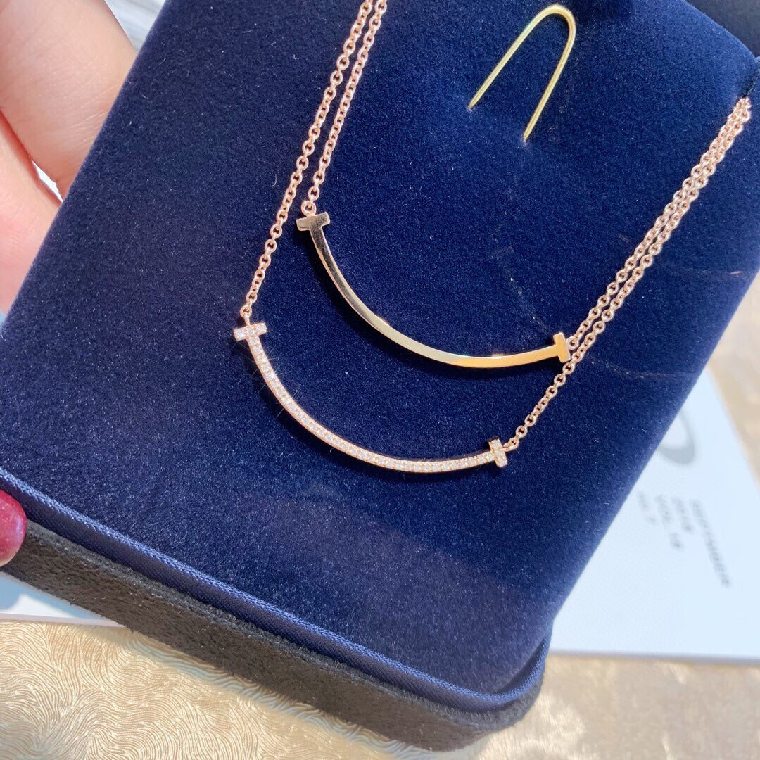T Medium Diamond Pendant Necklace