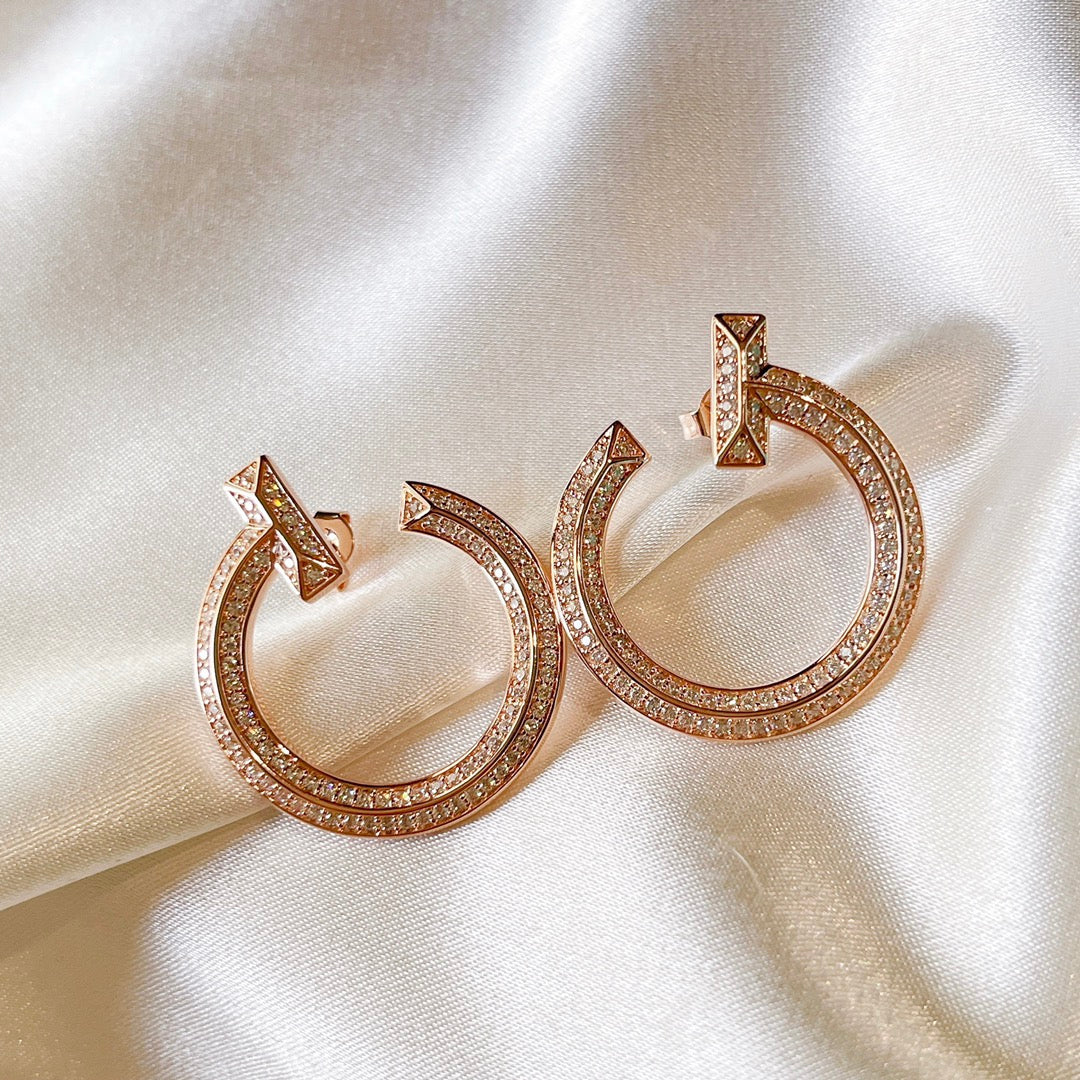 T T1 Open Hoop Earrings