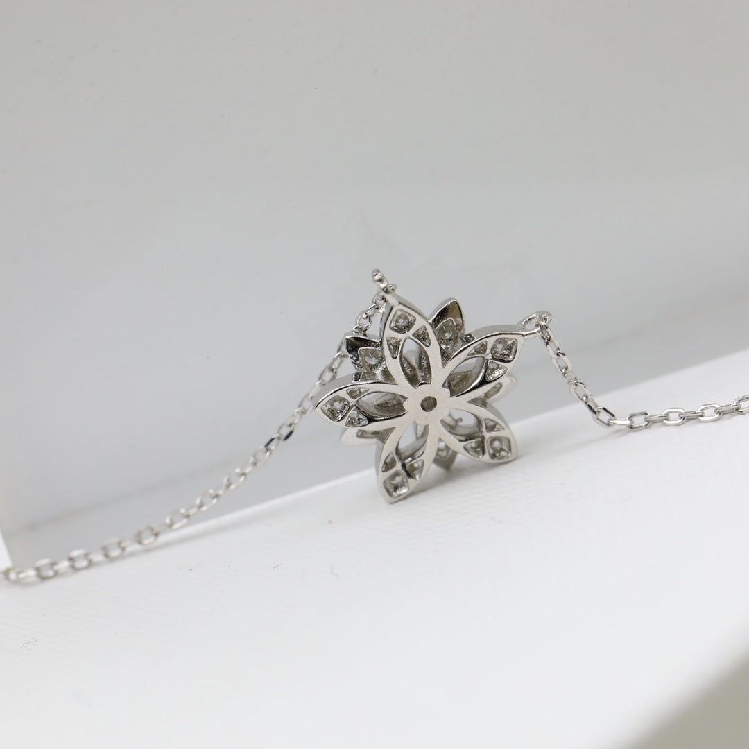 Lotus Openwork Pendant Necklace