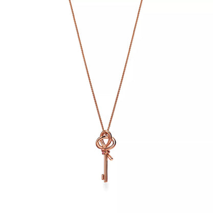 T Keys Woven Pink Diamonds Medium Necklace