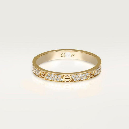 18K Love Diamond-Paved 3mm Ring