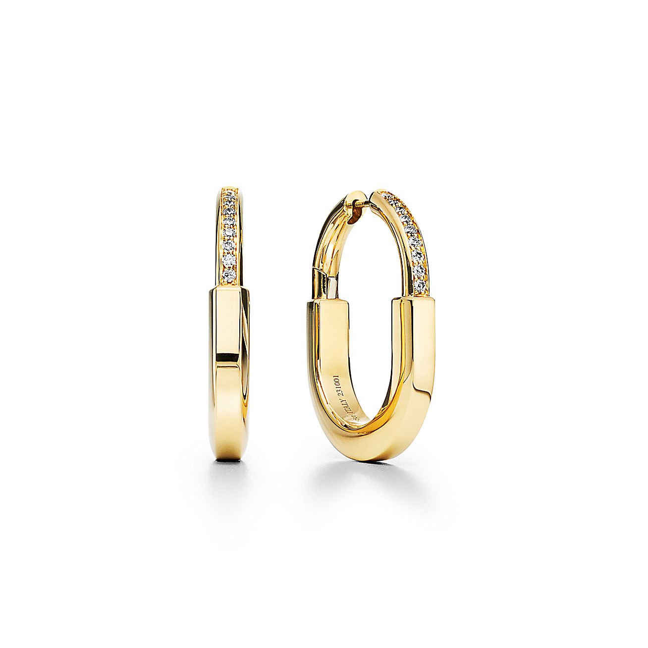T Lock Diamonds Medium Earrings
