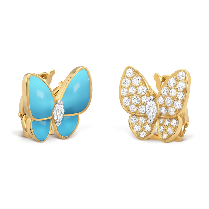 Two Butterfly Turquoise Earrings