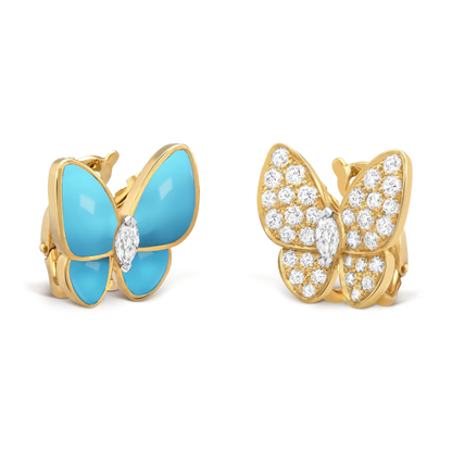Two Butterfly Turquoise Earrings
