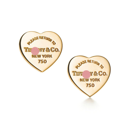 Return to Heart Tag Stud Earrings