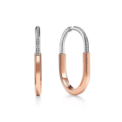 T Lock Diamond Earrings