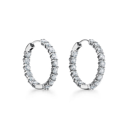 T Hoop Diamonds Earrings