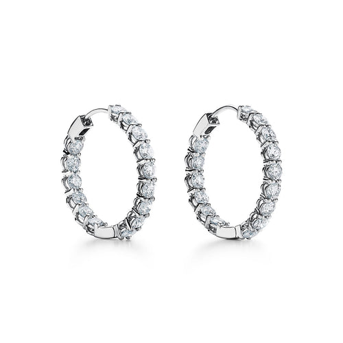 T Hoop Diamonds Earrings
