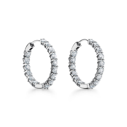 T Hoop Diamonds Earrings