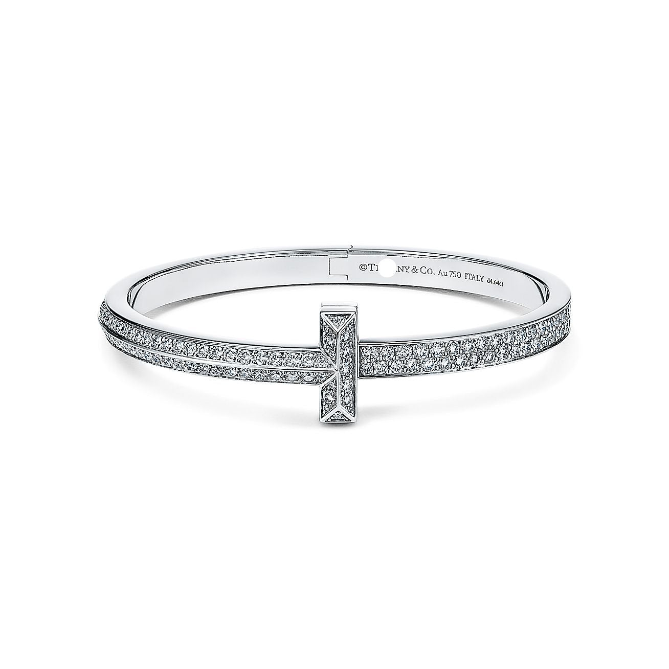 T1 Wide Full Diamond Hinged Bangle Bracelet