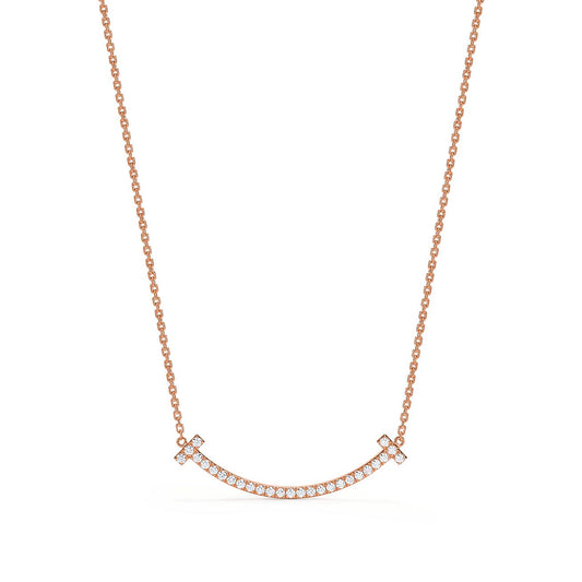 T Medium Diamond Pendant Necklace