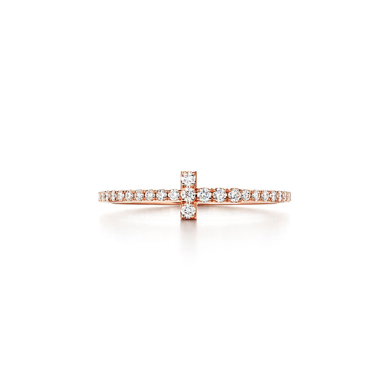 T Diamond Wire Ring
