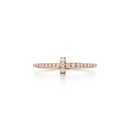 T Diamond Wire Ring