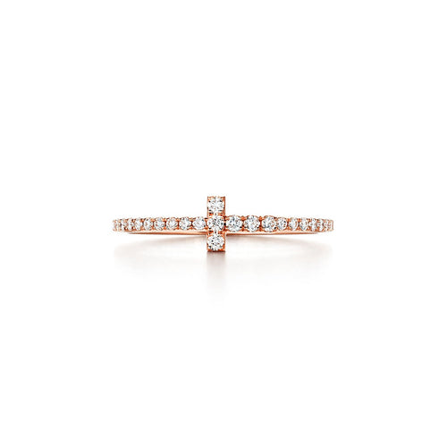 T Diamond Wire Ring