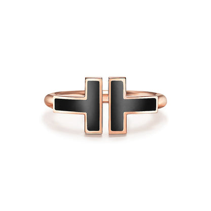 T Black Onyx Wire Ring