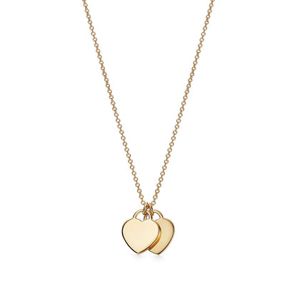 Return to Mini Double Heart Necklace