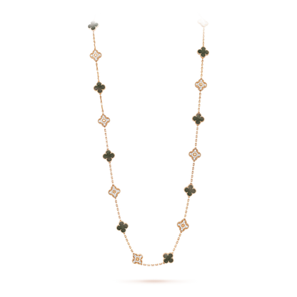 Vintage Alhambra 20 Motifs Long Necklace