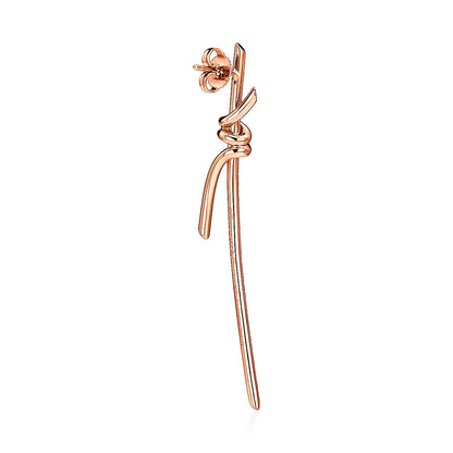 T Knot Drop Diamonds Earrings