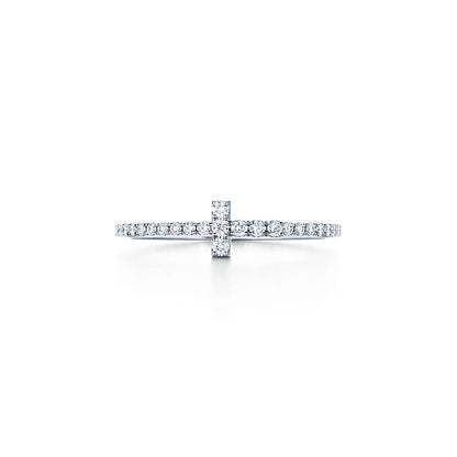 T Diamond Wire Ring