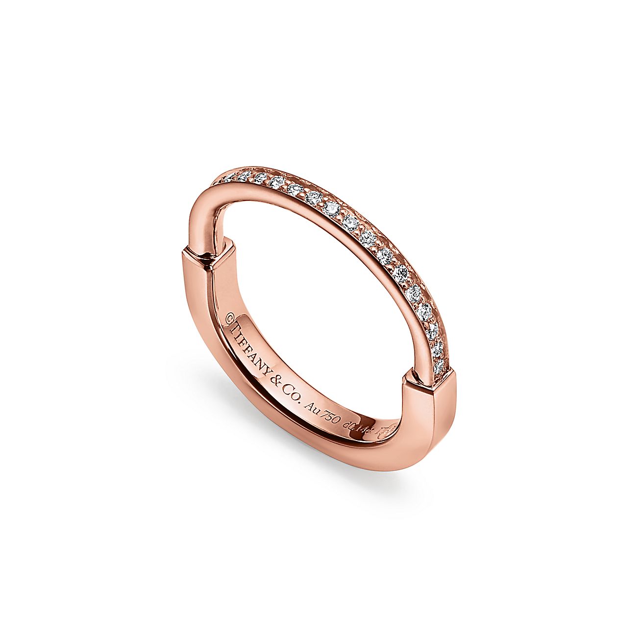 T Lock Diamonds Yellow Gold Ring