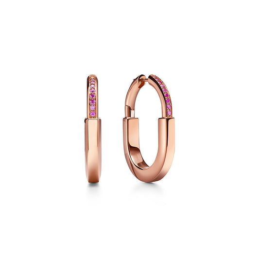 T Lock ROSÉ Edition Medium Earrings