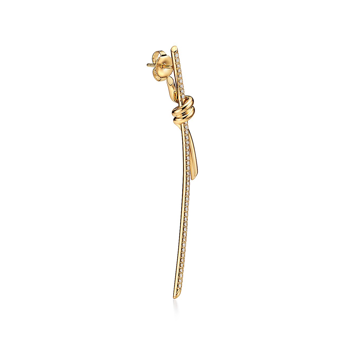 T Knot Drop Diamonds Earrings