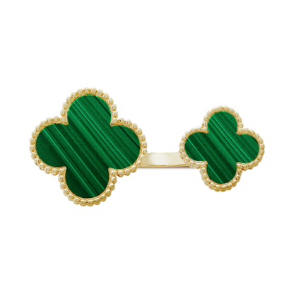 Magic Alhambra Malachite Clover Ring