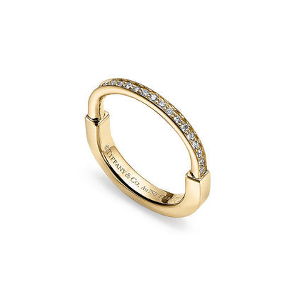 T Lock Diamonds Yellow Gold Ring