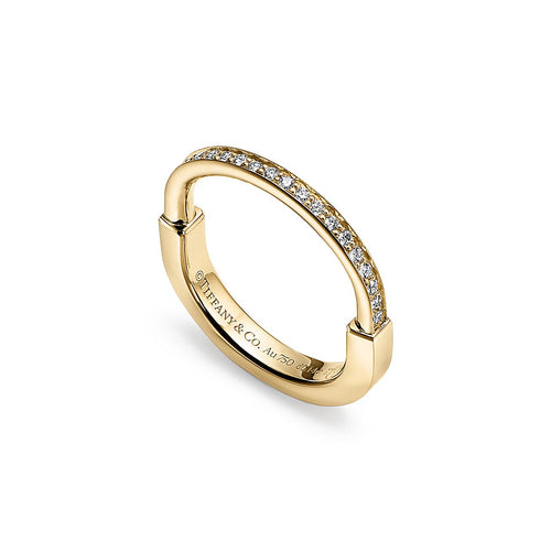 T Lock Diamonds Yellow Gold Ring