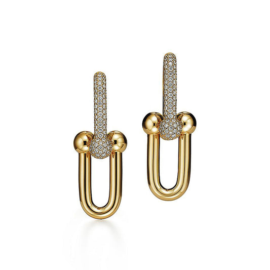 T HardWear Large Link Diamonds Earrings