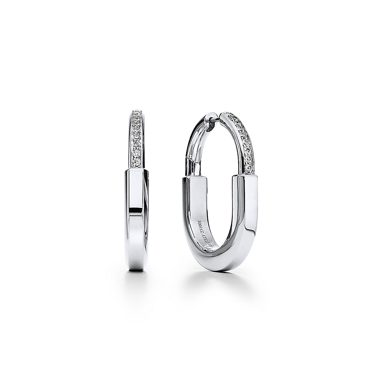 T Lock Diamonds Medium Earrings