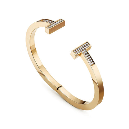 T Diamond Square Bracelet
