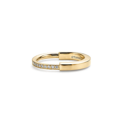 T Lock Diamonds Yellow Gold Ring