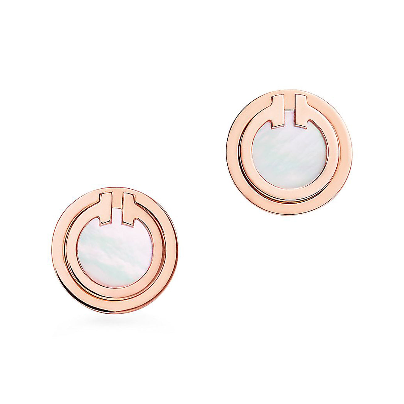 T Mother-of-pearl Circle Earrings