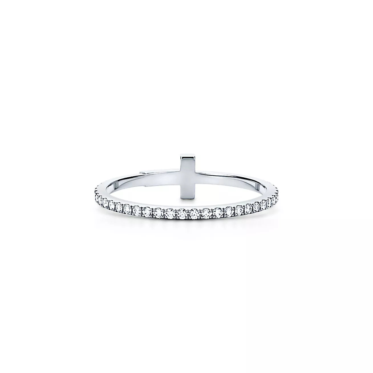 T Diamond Wire Ring