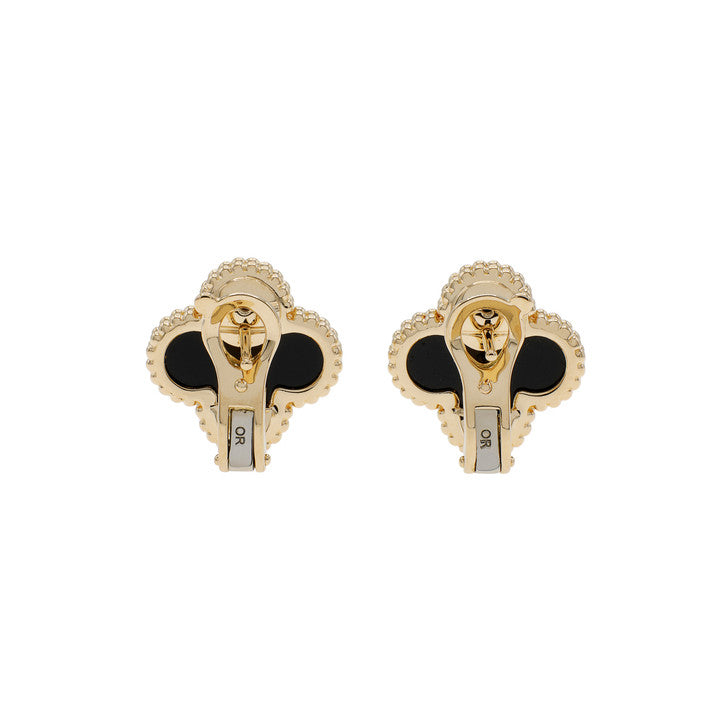 Vintage Alhambra Black Earrings