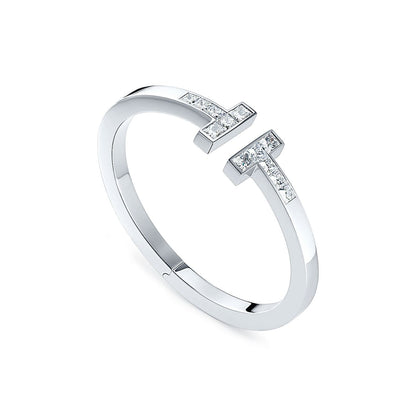 T Diamond Square Bracelet