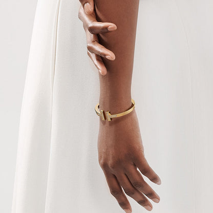 T Diamond Square Bracelet