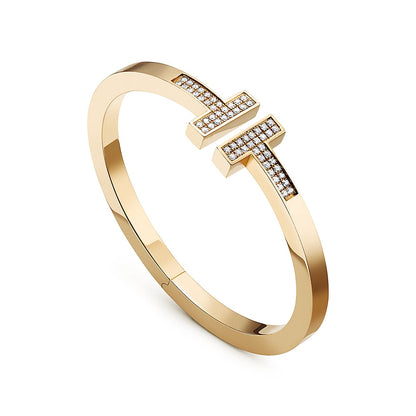 T Diamond Square Bracelet