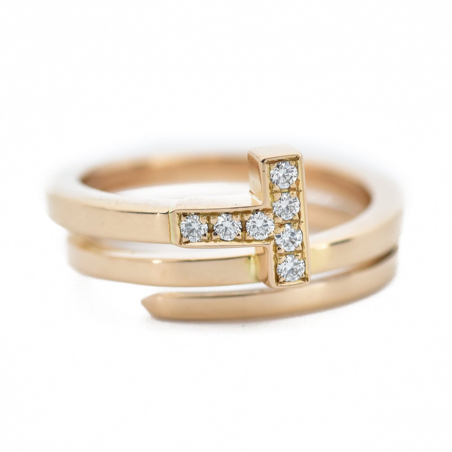 T Diamond Square Ring