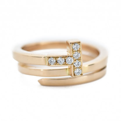 T Diamond Square Ring