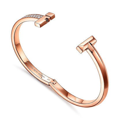 T1 Wide Diamond Hinged Bracelet