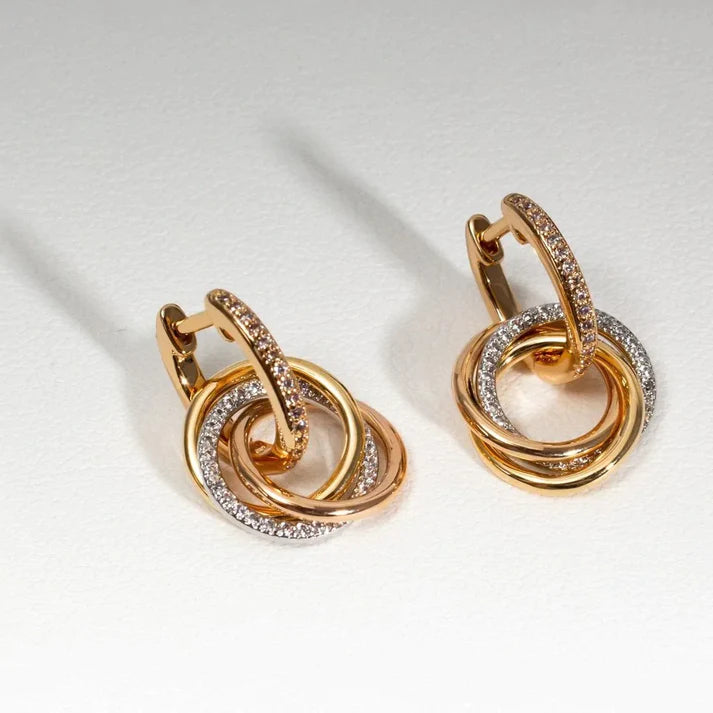 Trinity Earrings W Diamond