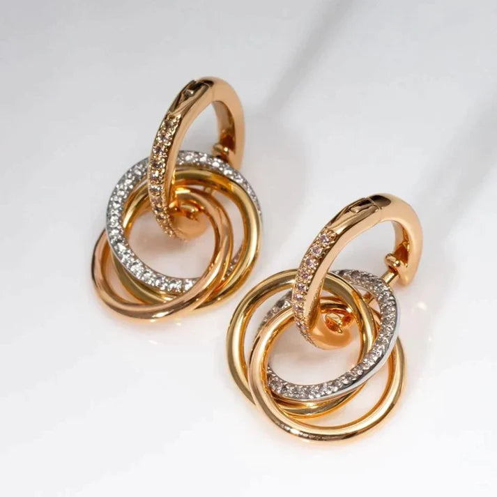 Trinity Earrings W Diamond