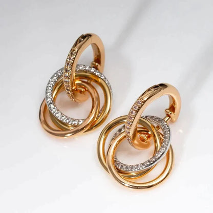 Trinity Earrings W Diamond