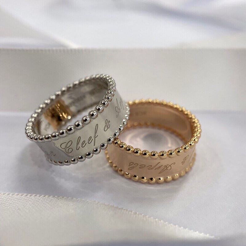 Rose Gold Perlée Signature Ring