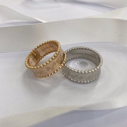 Rose Gold Perlée Signature Ring