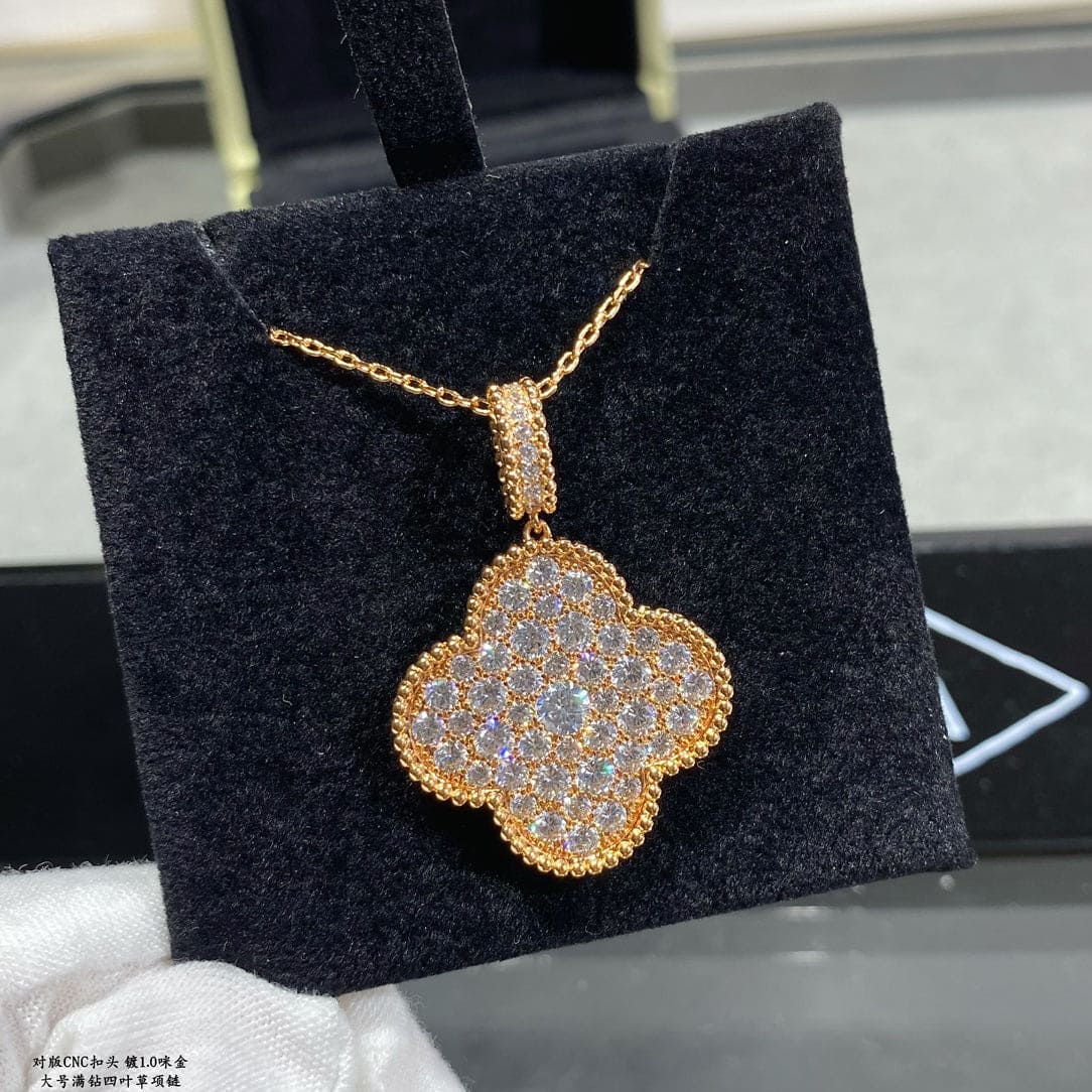 Magic Alhambra One Motifs Diamonds Clover Necklace