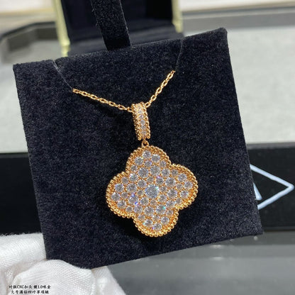 Magic Alhambra One Motifs Diamonds Clover Necklace